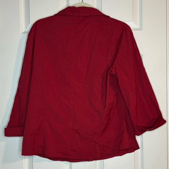 Red Button Up shirt 3/4 sleeves - Picture 1 of 3